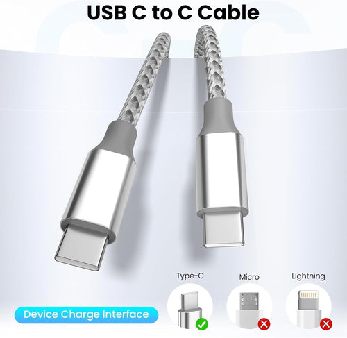 USB C to USB C Cable 10ft 3 Pack 60W Fast Charging Long Charger Cord